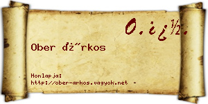 Ober Árkos névjegykártya